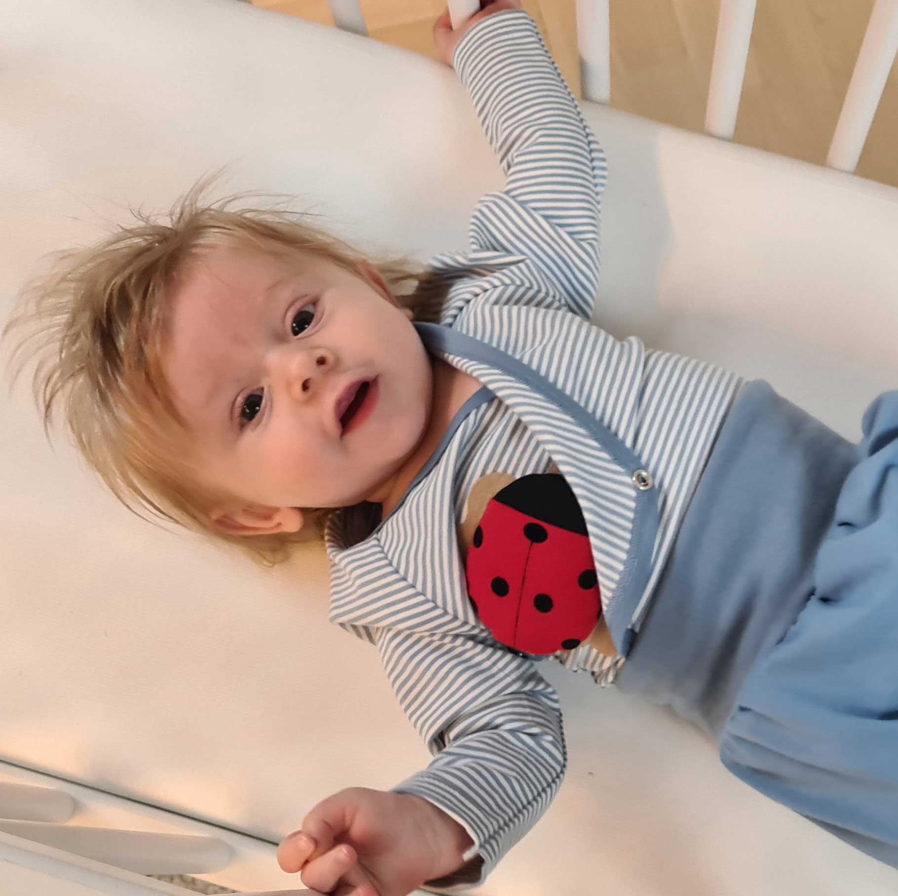 Bio Baby-Set Jungen 2teilig blau Wickelbody und Hose