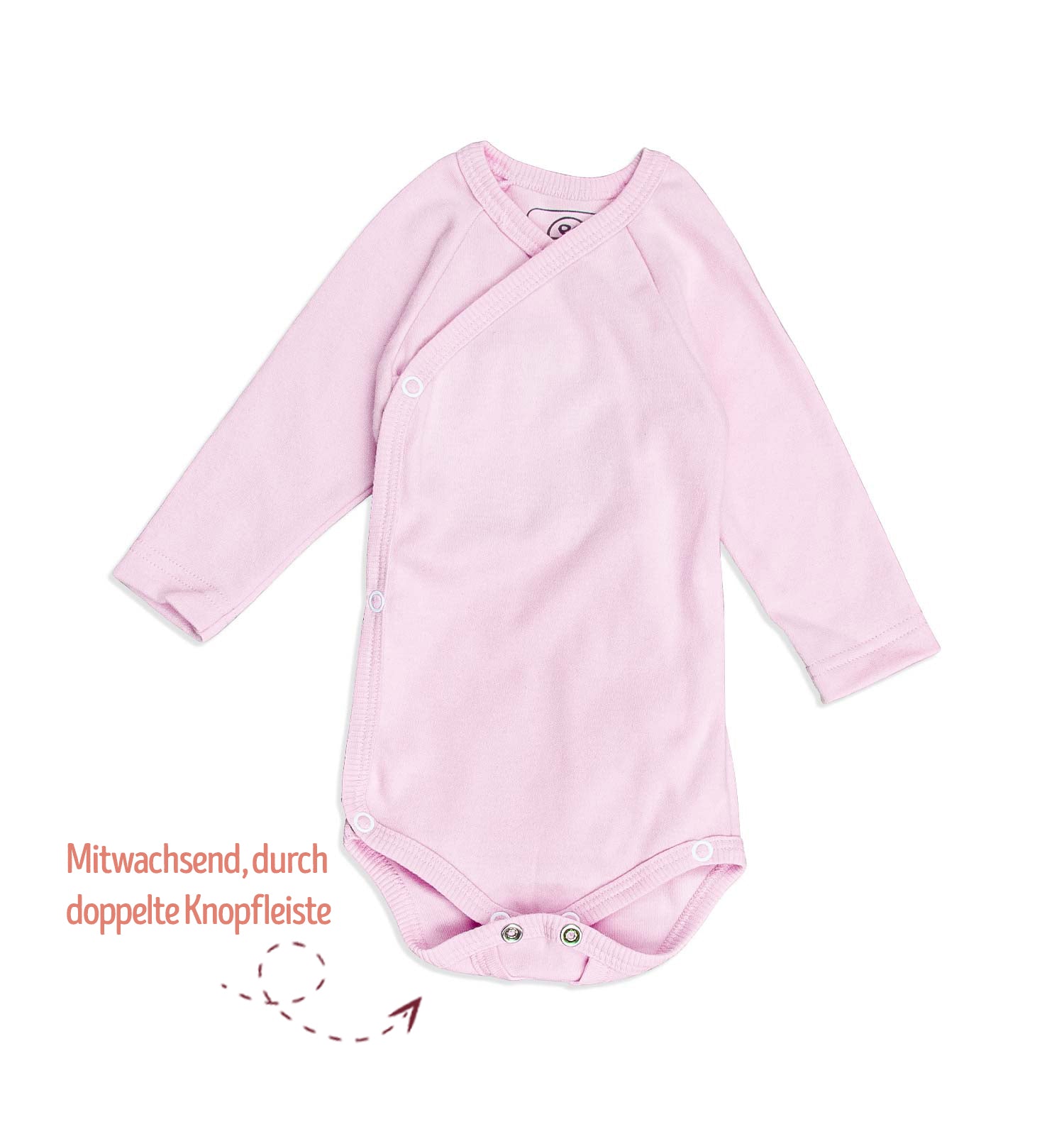 Baby Wickelbody langarm in rosa