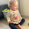 Baby Shirt-Kleid langarm mit Rüschen geblümt