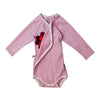 Baby Wickelbody in altrosa langarm Bio Baumwolle Ökotex