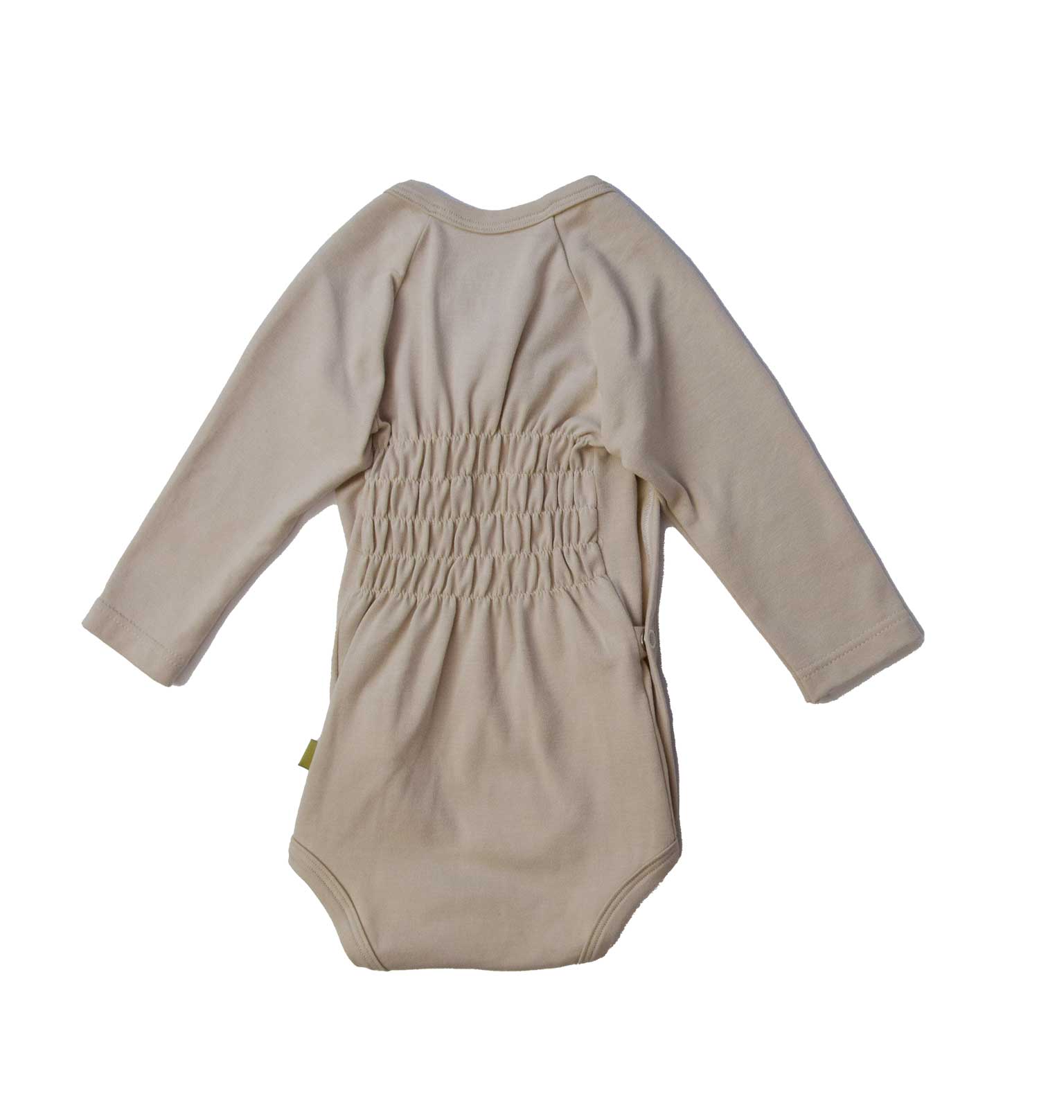 Bio Bamboo Wickelbody langarm beige