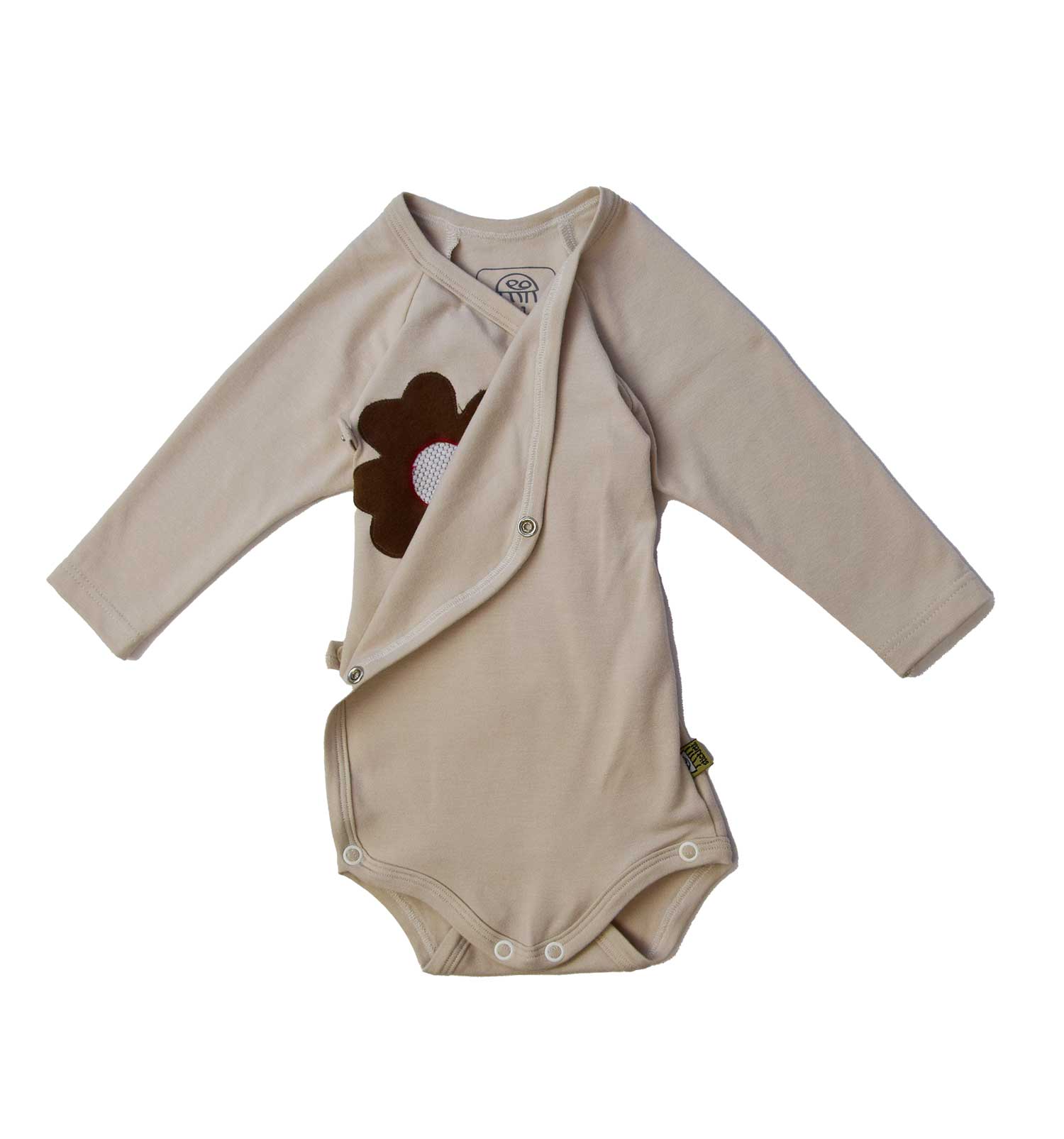 Baby Wickelbody aus Bambus Bamboo bio in beige natur creme 