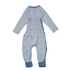 Baby Wickelstrampler Schlafanzug in Eisblau aus Biobaumwolle