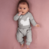 Baby Hose mit Umstulp Fuß in hellgrau
