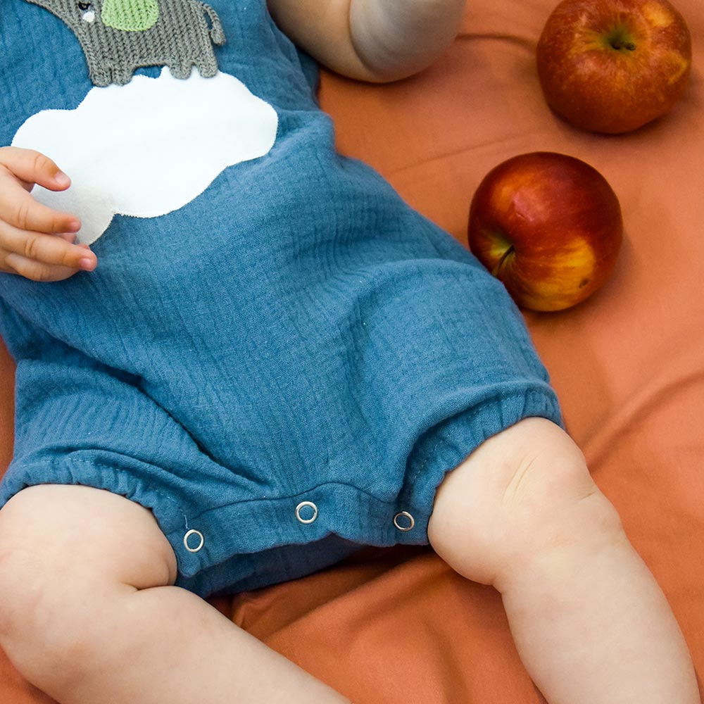 Baby Overall aus Musselin – perfekter Sommerstoff für Babys & Kleinkinder, funktional mit rubby & Wärmekissen