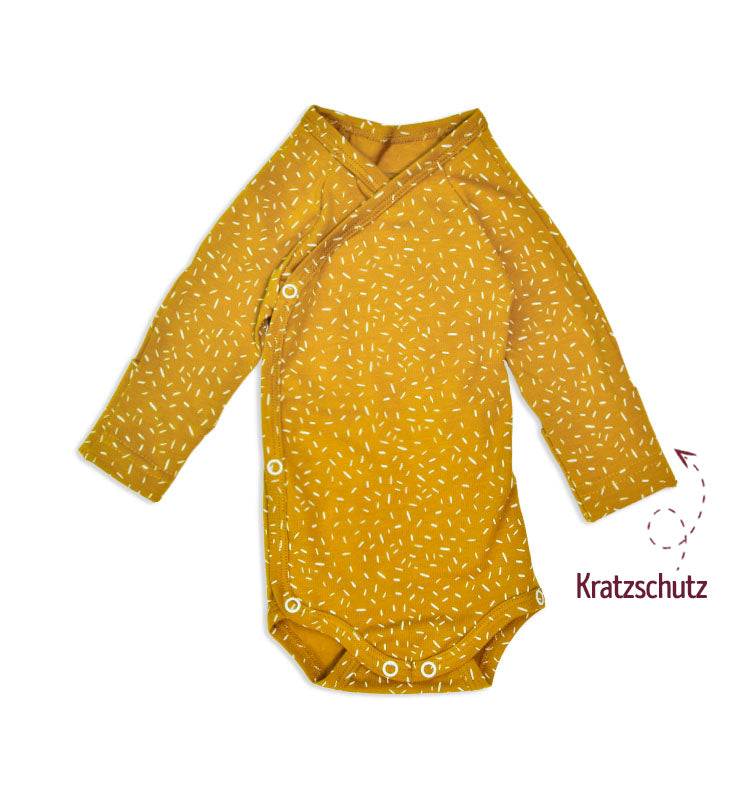 Baby Wickelbody langarm in gelb