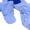 Baby-Strampler mitwachsend mit Wickelöffnung in hellblau | sticklett Online Store.