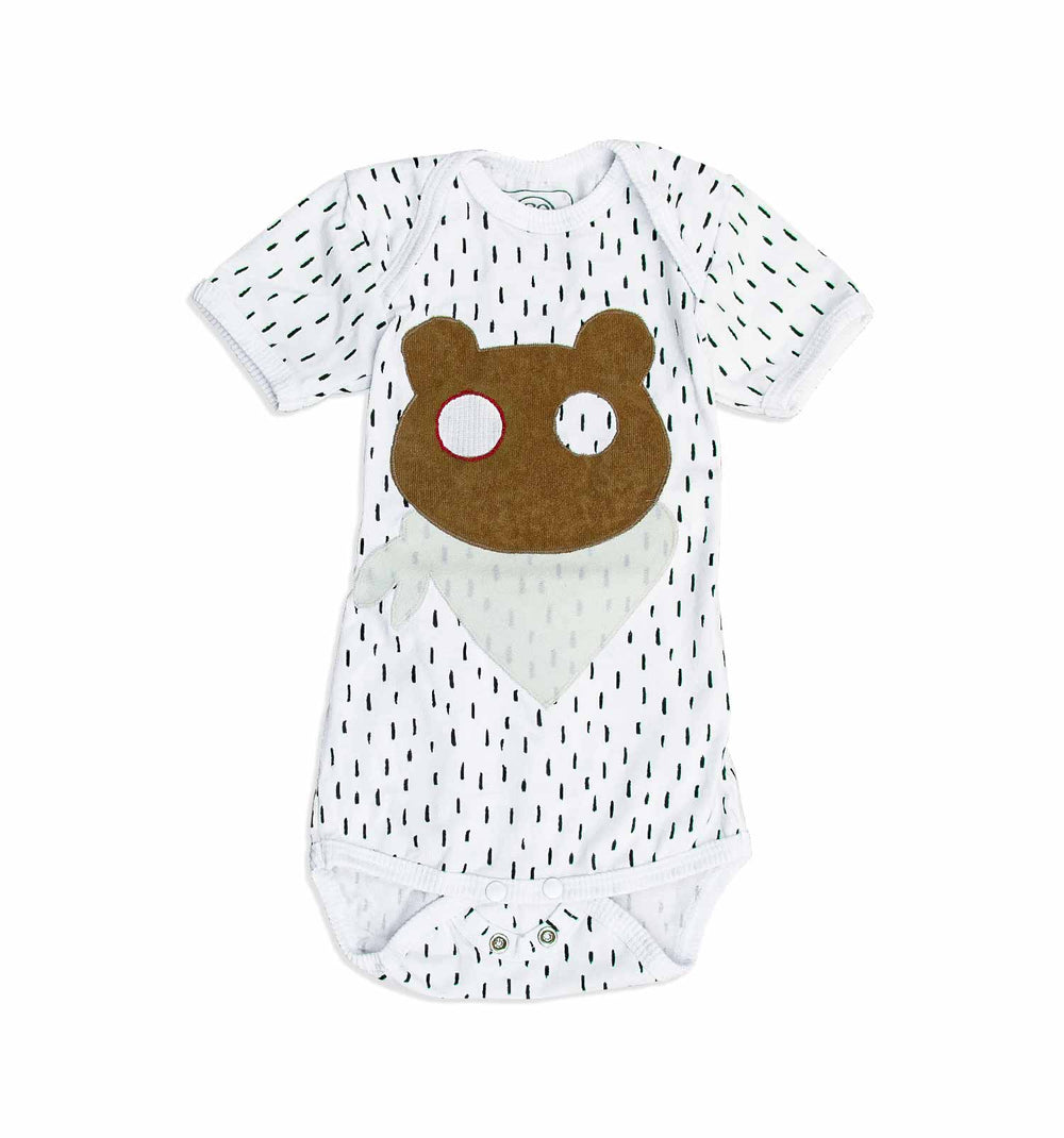 Baby Body mit Teddy-Bär Kurzarm Envelope 6-12 Monate | sticklett Online Store.