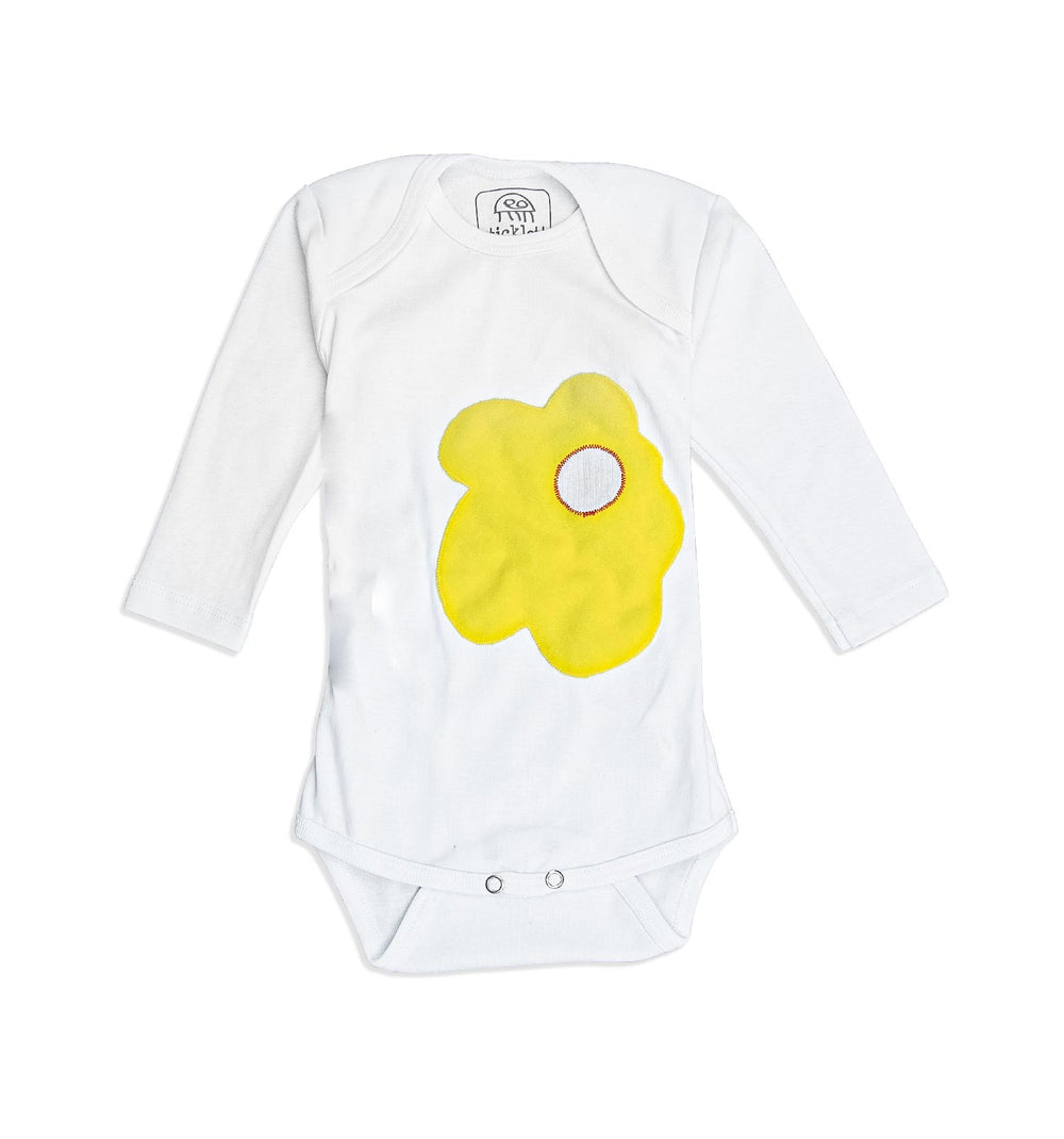 Baby Body gelber Klecks Langarm ÖKO-Tex Baumwolle | sticklett Online Store.