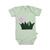 Baby Body mit Schlupfkragen kurzarm in mint, Bio-Baumwolle, made in Austria