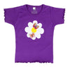 T-Shirt in Violett mit Blume Kurzarm | sticklett Online Store.