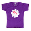 T-Shirt in Violett mit Blume Kurzarm | sticklett Online Store.