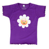 T-Shirt in Violett mit Blume Kurzarm | sticklett Online Store.