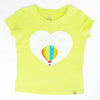 T-Shirt in lime mit Herz kurzarm | sticklett Online Store.
