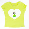 T-Shirt in lime mit Herz kurzarm | sticklett Online Store.