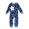Schlafanzug Baby-Overal mit lustigem Tier Print in Nachtblau | sticklett Online Store.