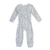 Schlafanzug Baby-Overall in weiß mit schwarzen Pünktchen | sticklett Online Store.