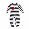 Schlafanzug Baby-Overall mit breiten schwarz-weißen Streifen | sticklett Online Store.
