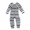 Schlafanzug Baby-Overall mit breiten schwarz-weißen Streifen | sticklett Online Store.