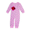 Mädchen Schlafanzug Baby-Overall mit Piepmatz in Bubblegum-Pink | sticklett Online Store.