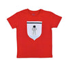 T-Shirt mit Superhelden-Schild in rot | sticklett Online Store.