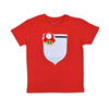 T-Shirt mit Superhelden-Schild in rot | sticklett Online Store.