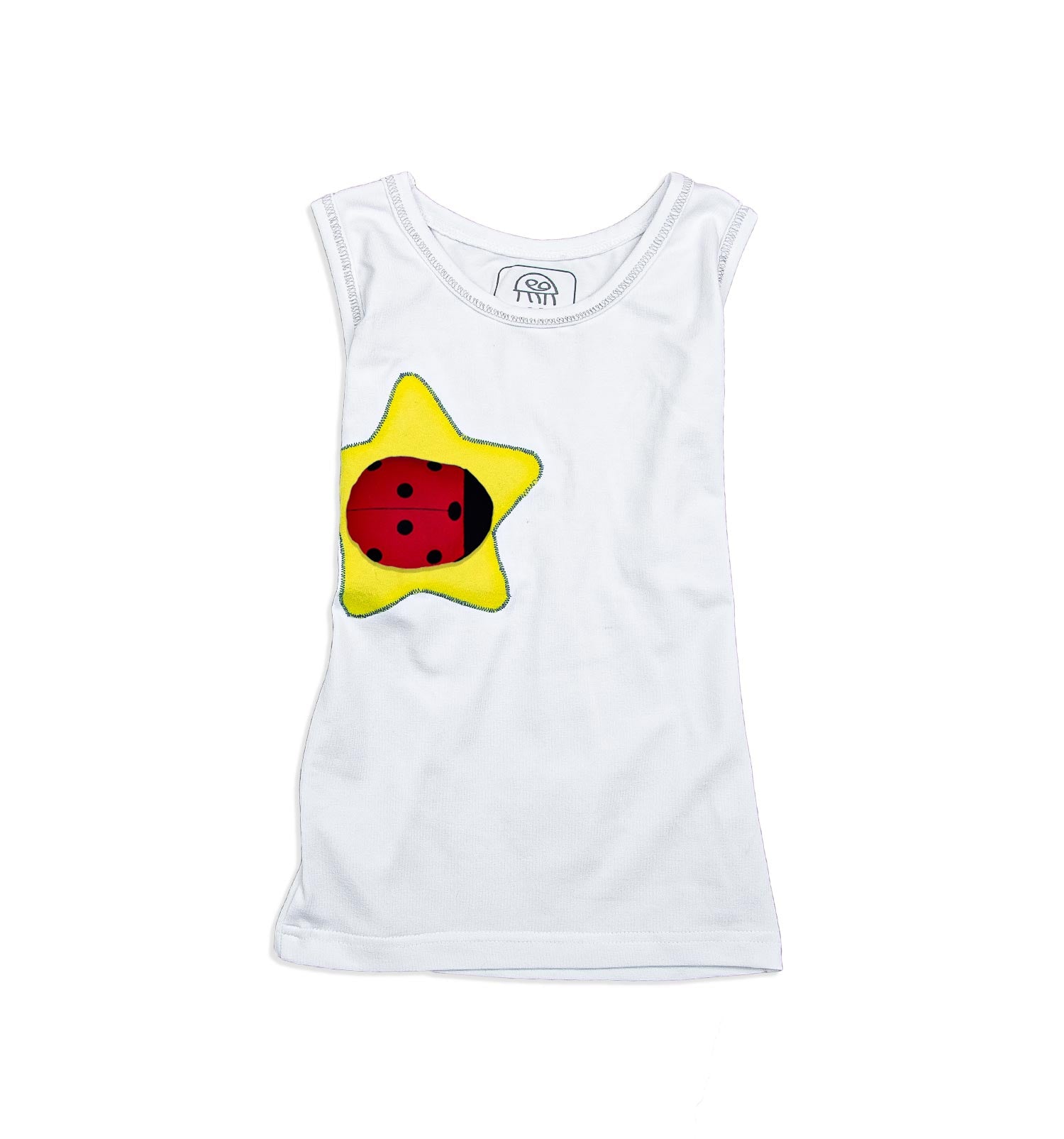 Kinder Träger-Shirt Unterhemd weiß-sonnengelb | sticklett Online Store.