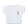 T-Shirt mit Lochstickerei in weiß | sticklett Online Store.