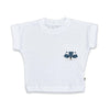 T-Shirt mit Lochstickerei in weiß | sticklett Online Store.