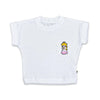 T-Shirt mit Lochstickerei in weiß | sticklett Online Store.