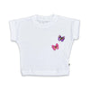 T-Shirt mit Lochstickerei in weiß | sticklett Online Store.
