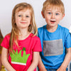 Mädchen T-Shirt in pink mit aufgenähter Blumenwiese - kurzarm | sticklett Online Store.